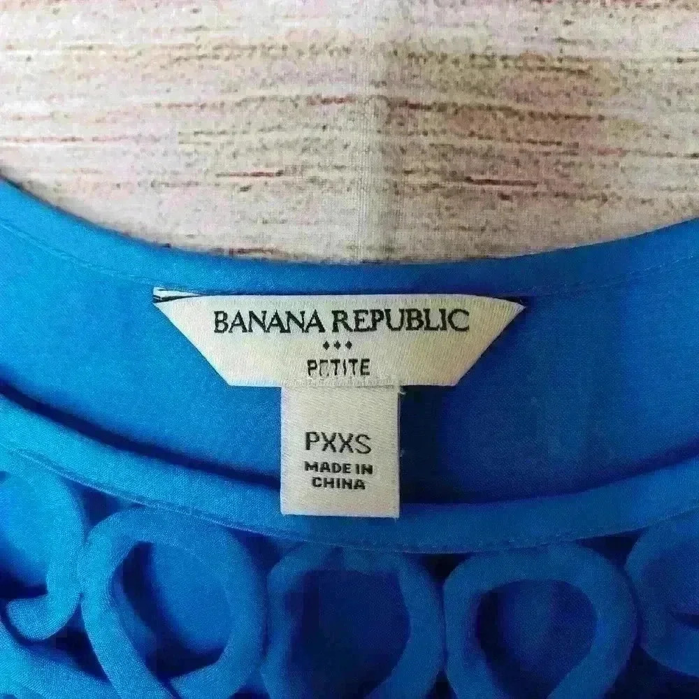 Banana Republic Factory women's royal blue polyester blouse size PXXS - Picture 4 of 8